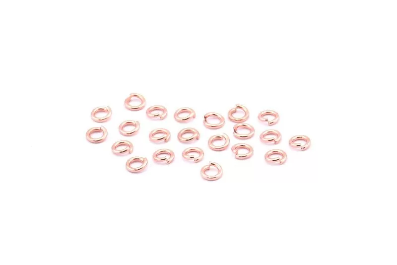 4mm Jump Ring, 250 Rose Gold Tone Brass Jump Rings (4x0.70mm) A0997