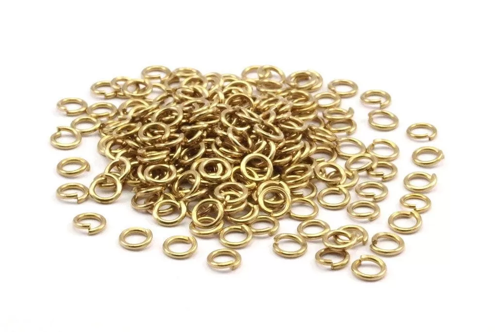 4mm Jump Rings - 2500 Raw Brass Jump Rings, Findings (4x0.70mm) A0338