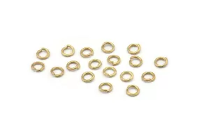 4mm Jump Rings - 2500 Raw Brass Jump Rings, Findings (4x0.70mm) A0338