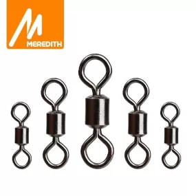 50PCS/Lot Fishing Swivel Sizes Solid Connector Ball Bearing Snap Fishing Swivels Rolling Stainless Steel Beads