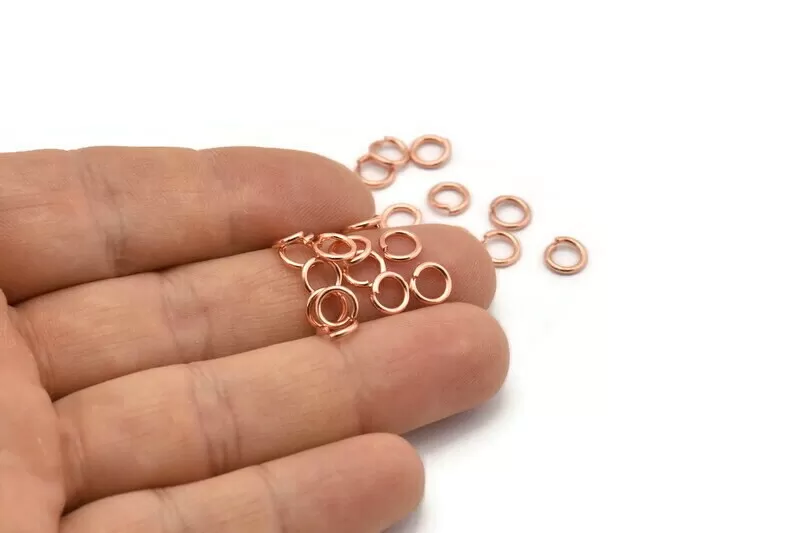 6mm Jump Ring, 150 Rose Gold Tone Brass Jump Rings (6x1mm) A1020