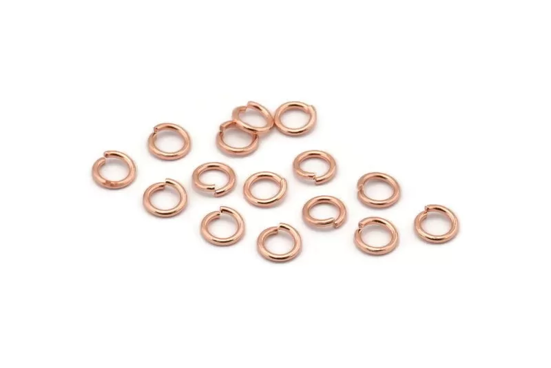 6mm Jump Ring, 150 Rose Gold Tone Brass Jump Rings (6x1mm) A1020