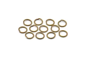 7mm Jump Ring - 100 Antiqued Brass Jump Rings (7x0.80mm) A0336