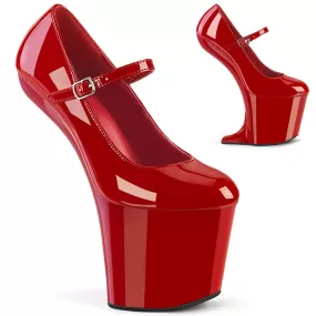 8 Inch Heelless CRAZE-880 Red Patent