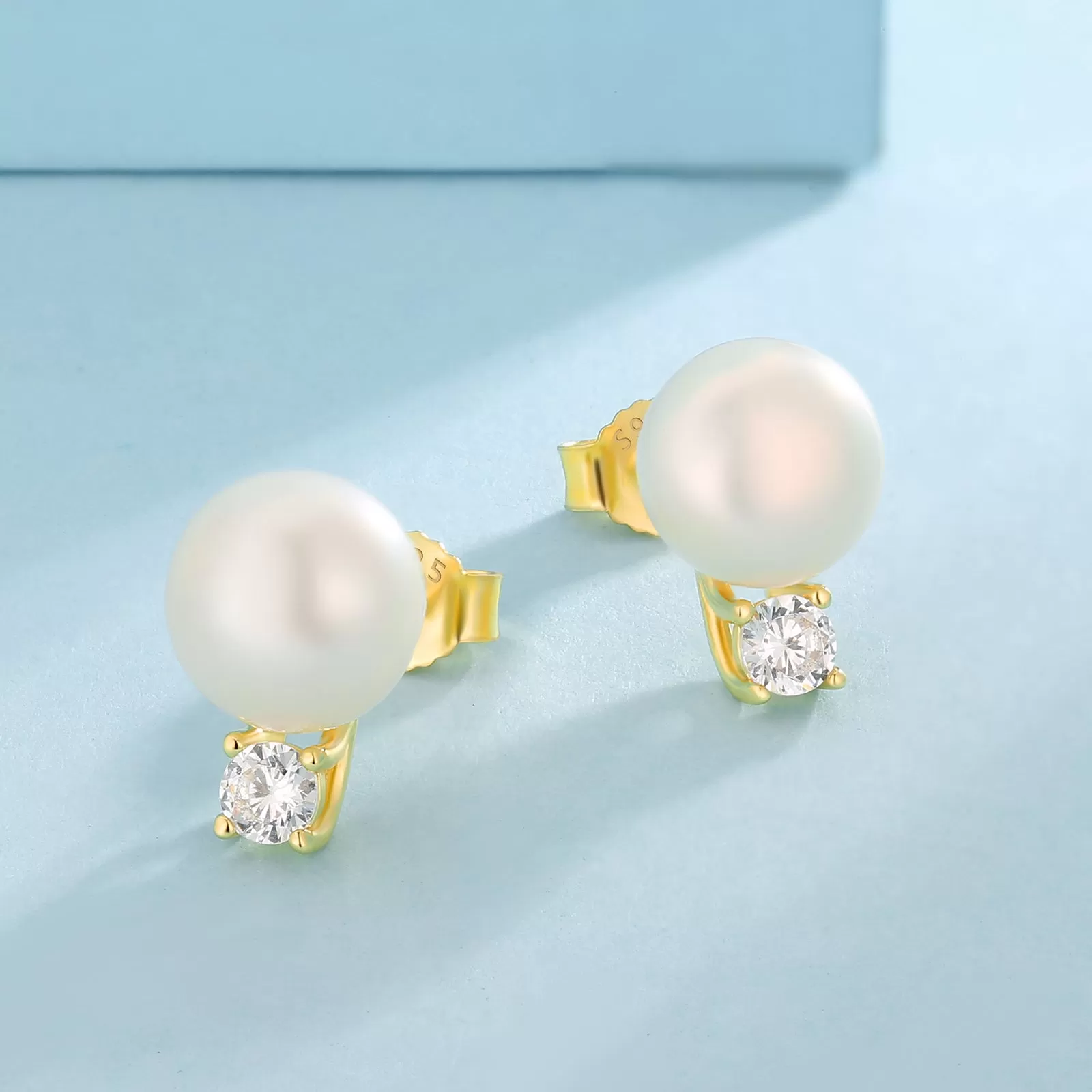 9.5MM Pearls Stud Earrings S925 KRKC 0311