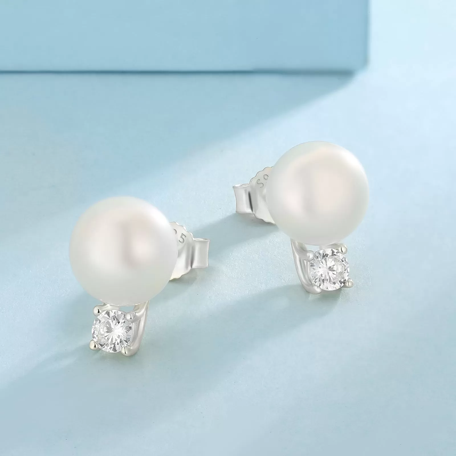 9.5MM Pearls Stud Earrings S925 KRKC 0311