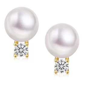 9.5MM Pearls Stud Earrings S925 KRKC 0311