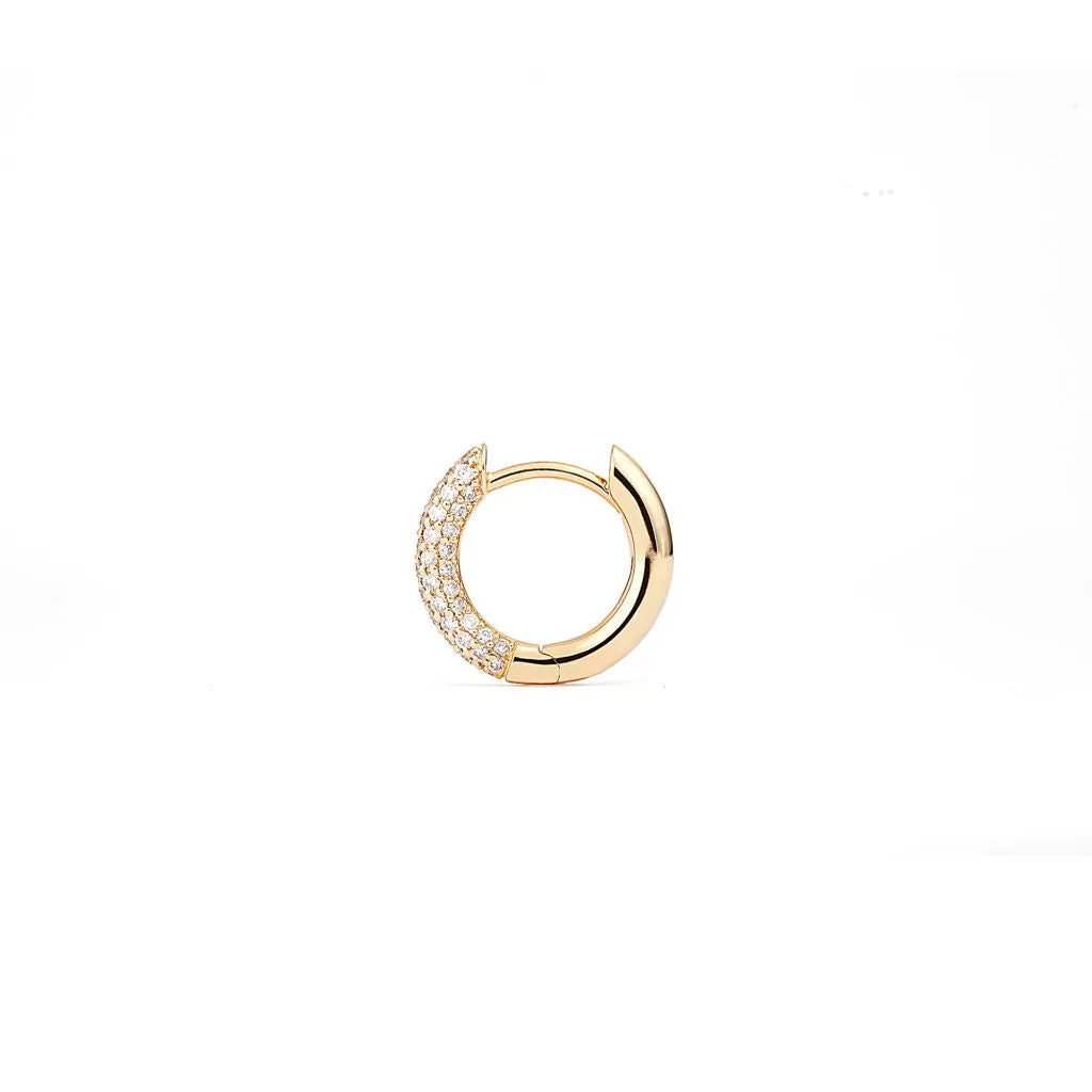 Absolute Mini (Slim) 18K Gold Hoops w. Diamonds