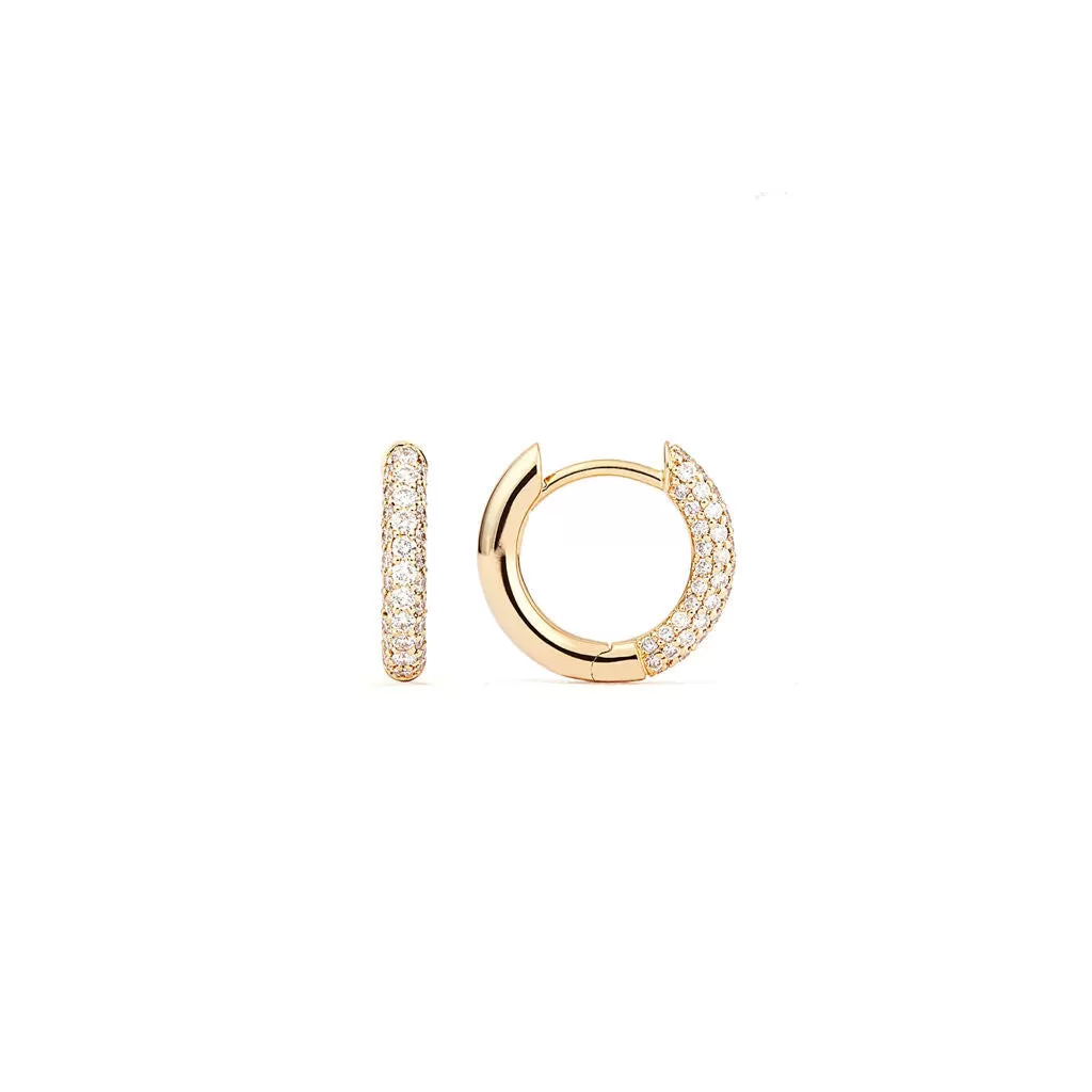 Absolute Mini (Slim) 18K Gold Hoops w. Diamonds