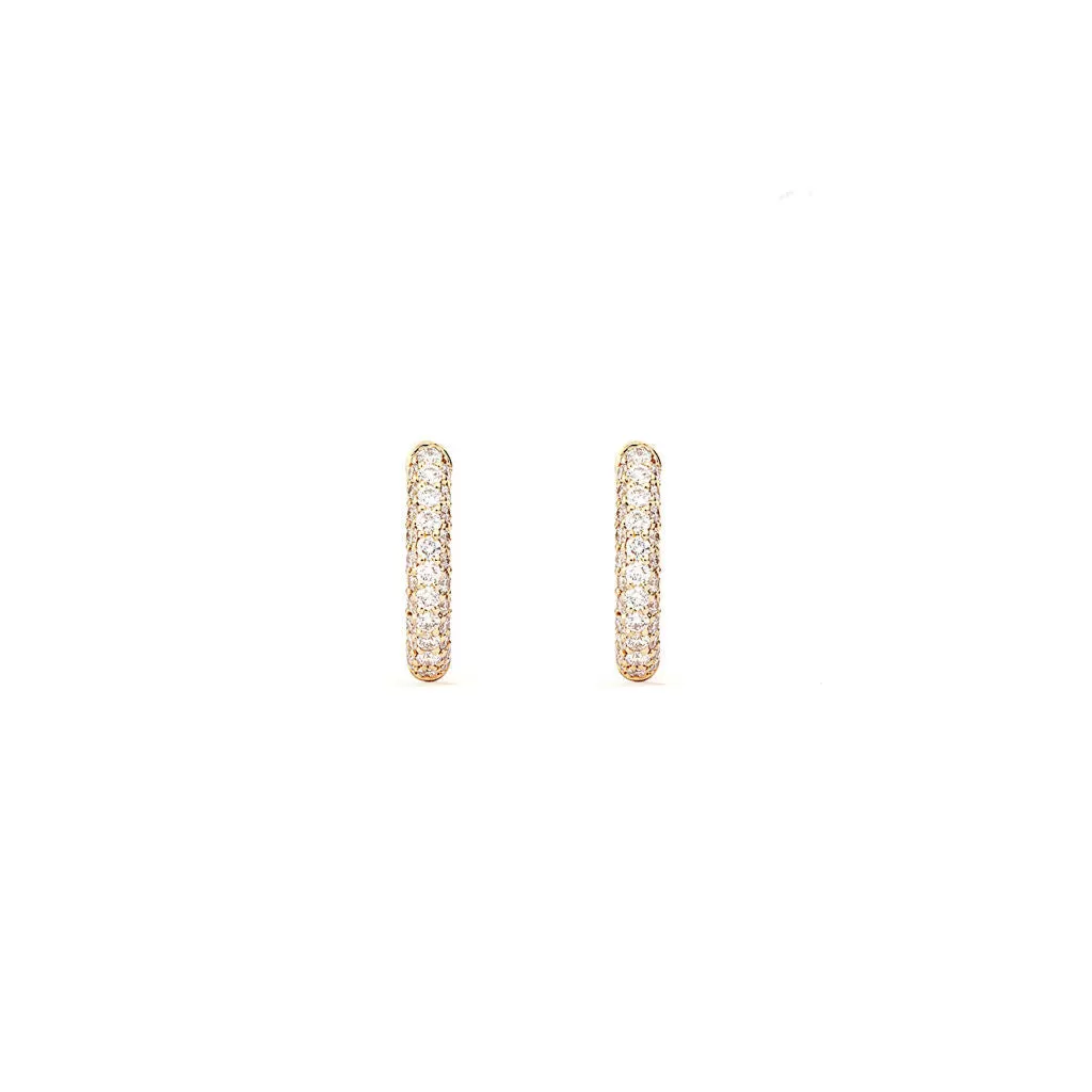 Absolute Mini (Slim) 18K Gold Hoops w. Diamonds