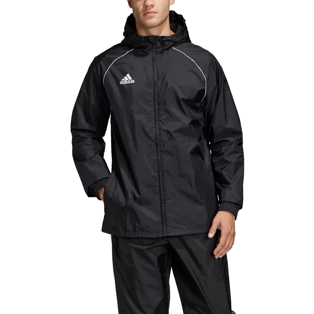 Adidas Adult Core 18 Rain Jacket (Black/White)