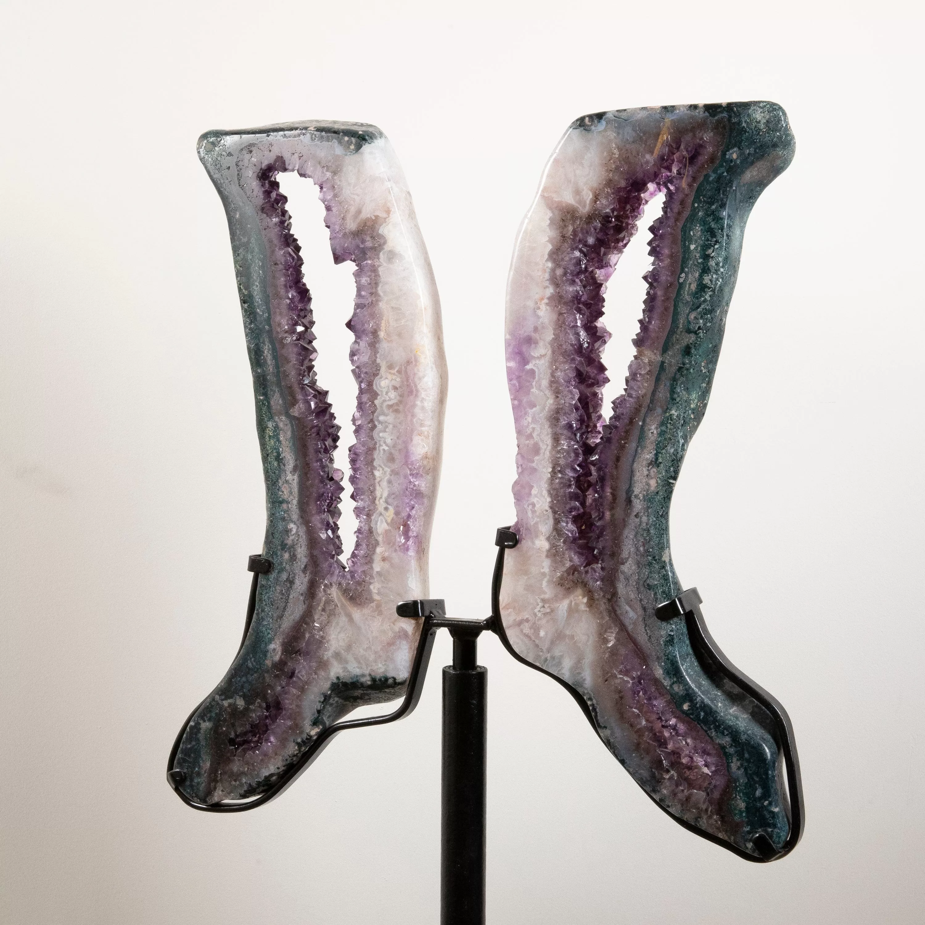 Amethyst Geode Wings from Brazil on Custom Stand- 38 / 42 lbs