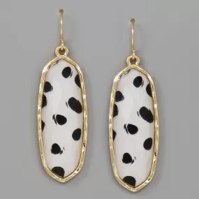 Animal Print Faceted Stone Drop Earrings