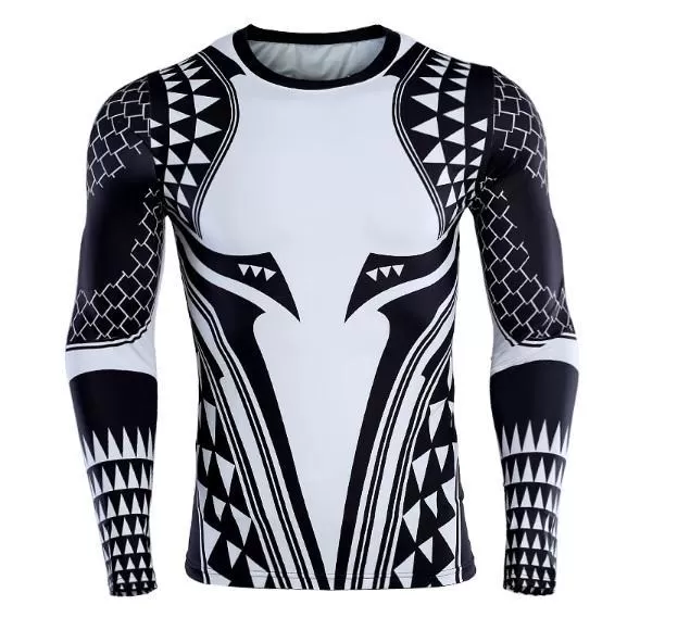 Aquaman 'Dark Tattoo' Long Sleeve Compression Rash Guard