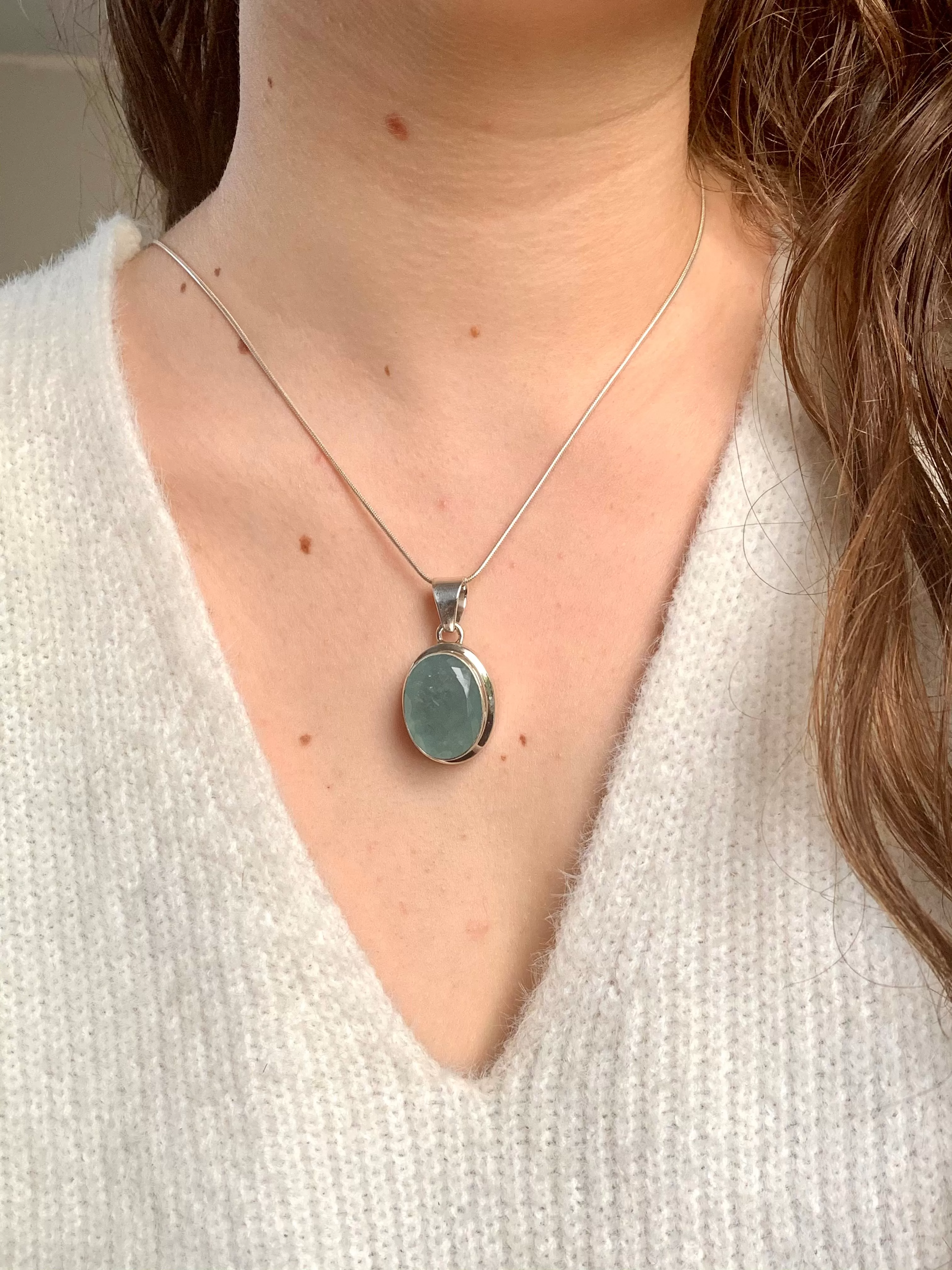 Aquamarine Ansley Pendant - Oval