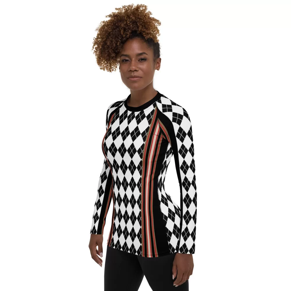 Argyle Me Black Fashion Rashguard Top