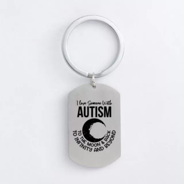 Autism Stainless Steel Keychain Jigsaw Puzzle Piece Autism Pendants Keyring DIY Jewelry Car Key Gift For Men Women