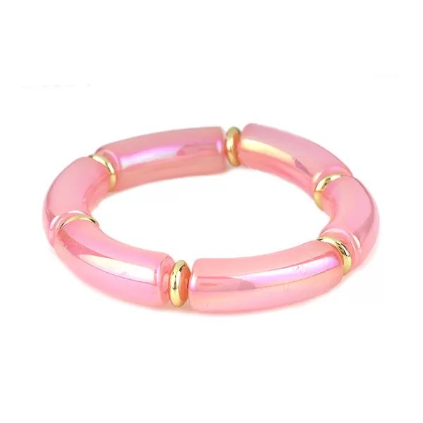 Barbie Theme Pearl Finish Bead Stretch Bracelet