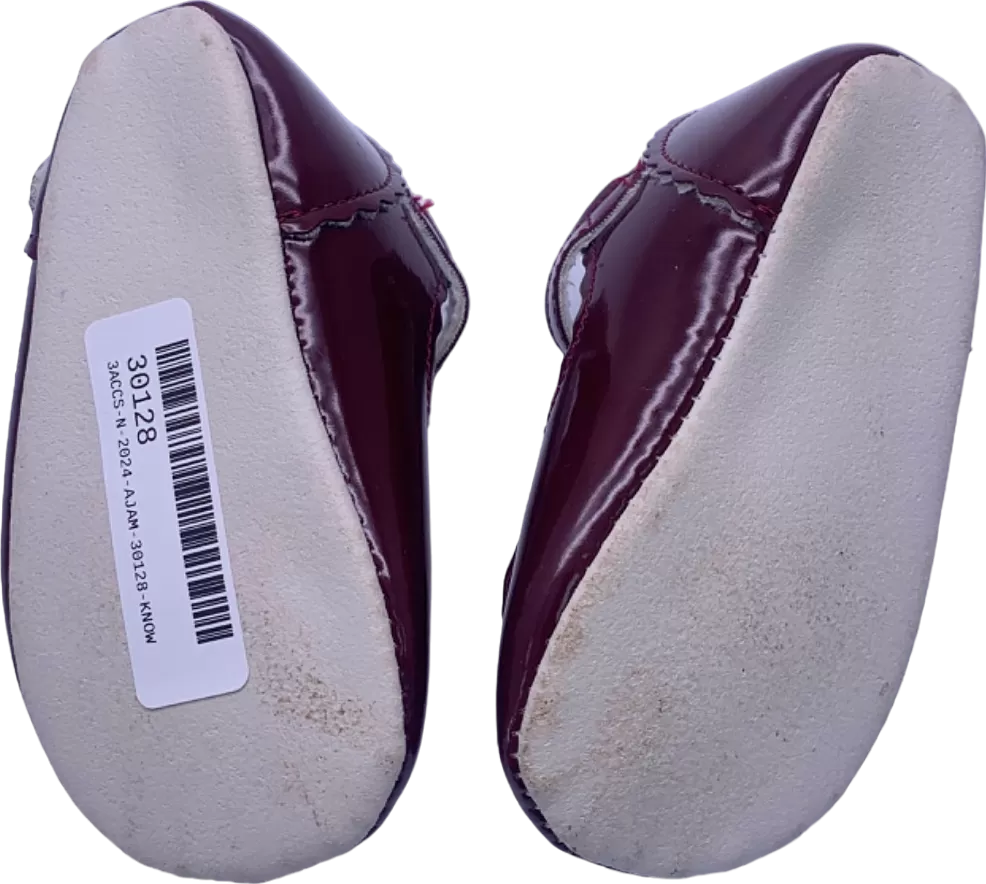 Baypods Burgundy Mary Jane Baby Shoes UK 3