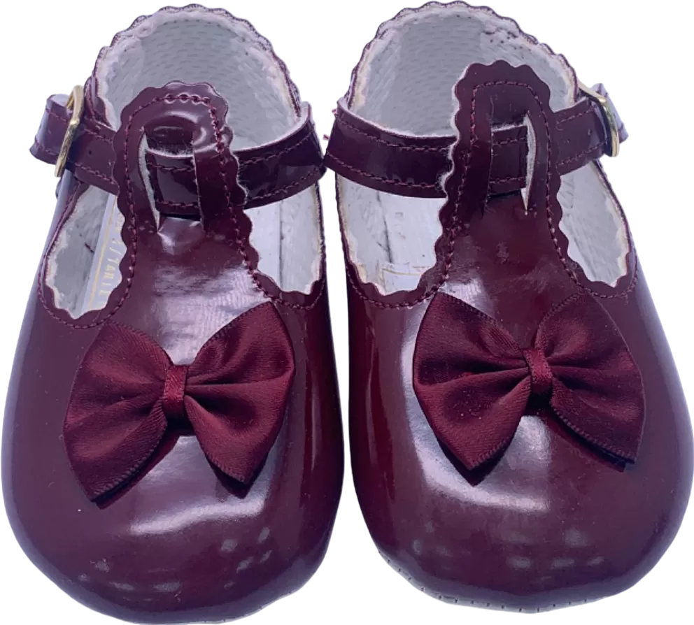 Baypods Burgundy Mary Jane Baby Shoes UK 3