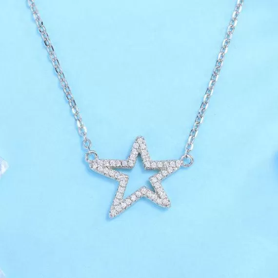 Be Dazzled CZ Diamond Star Necklace