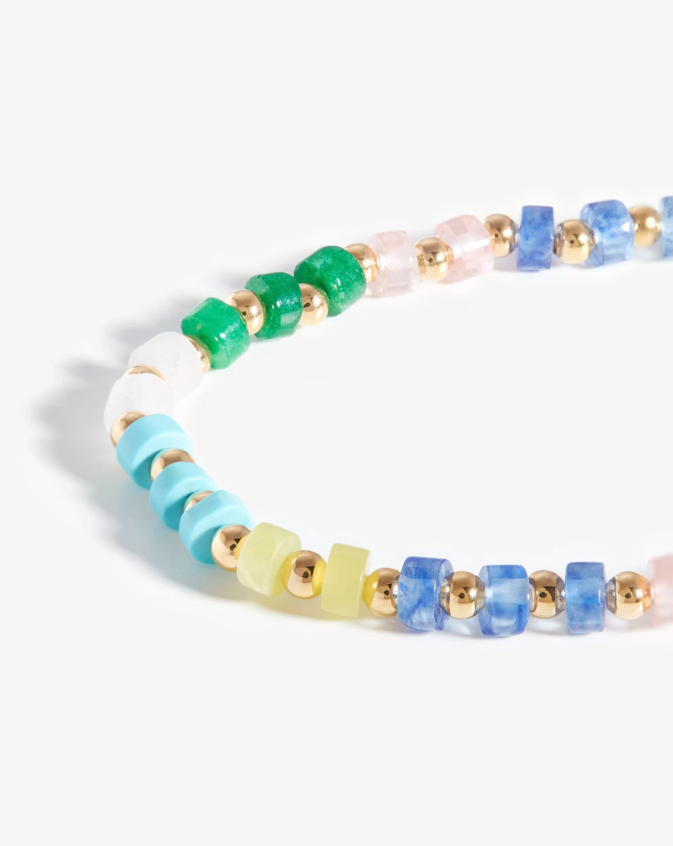 Beaded Anklet | 18ct Gold Plated/Multi Pastel Beaded