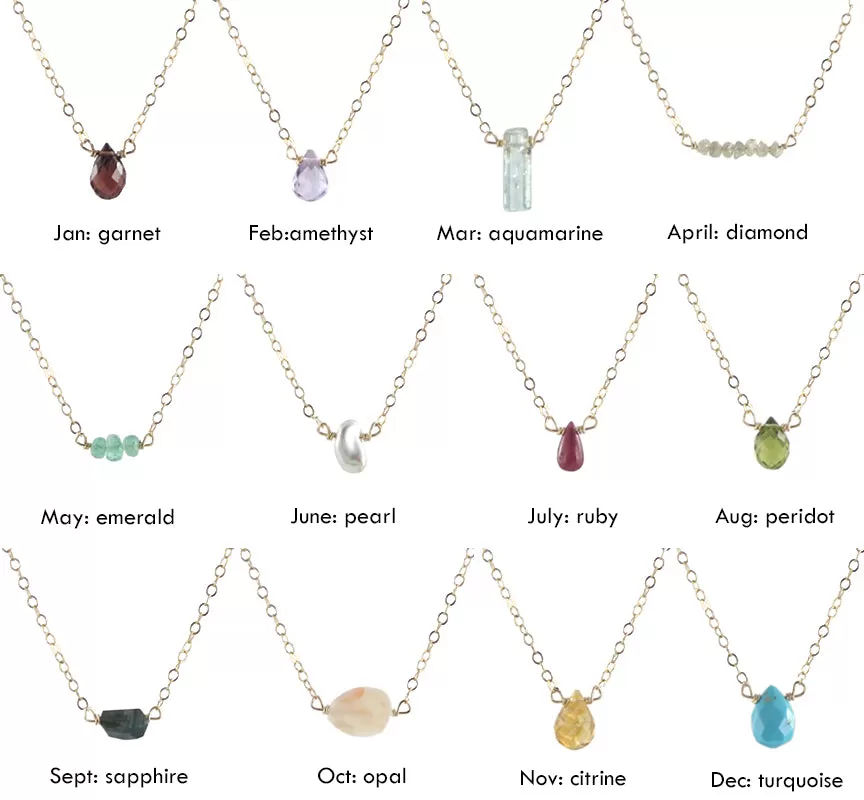 Birthstone Gem Necklaces - GF