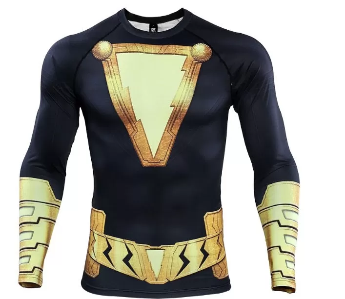 Black Adam Premium Long Sleeve Compression Rash Guard