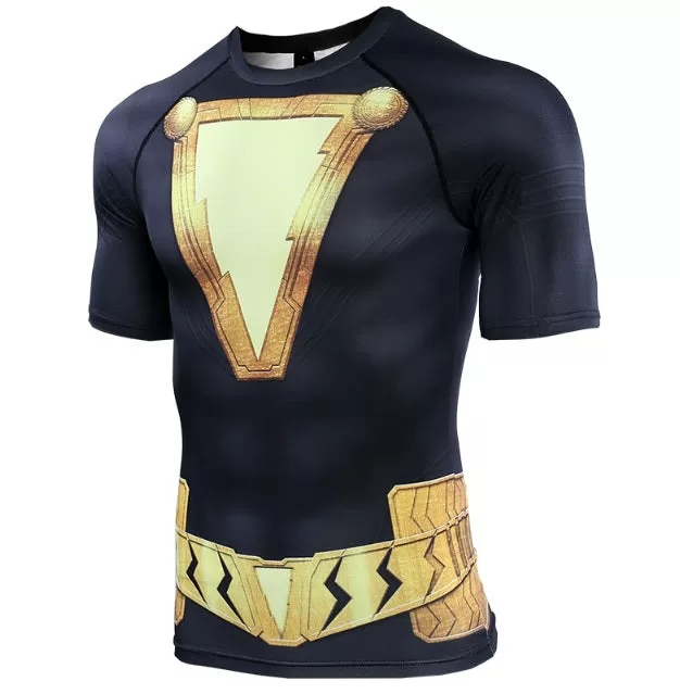 Black Adam Premium Short Sleeve Compression Rash Guard