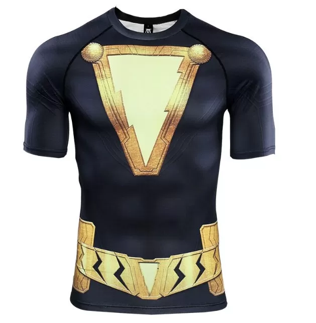 Black Adam Premium Short Sleeve Compression Rash Guard