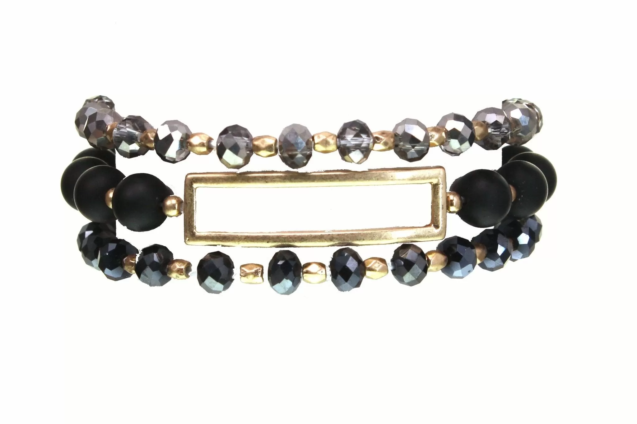 Black and Gold Bracelet Set