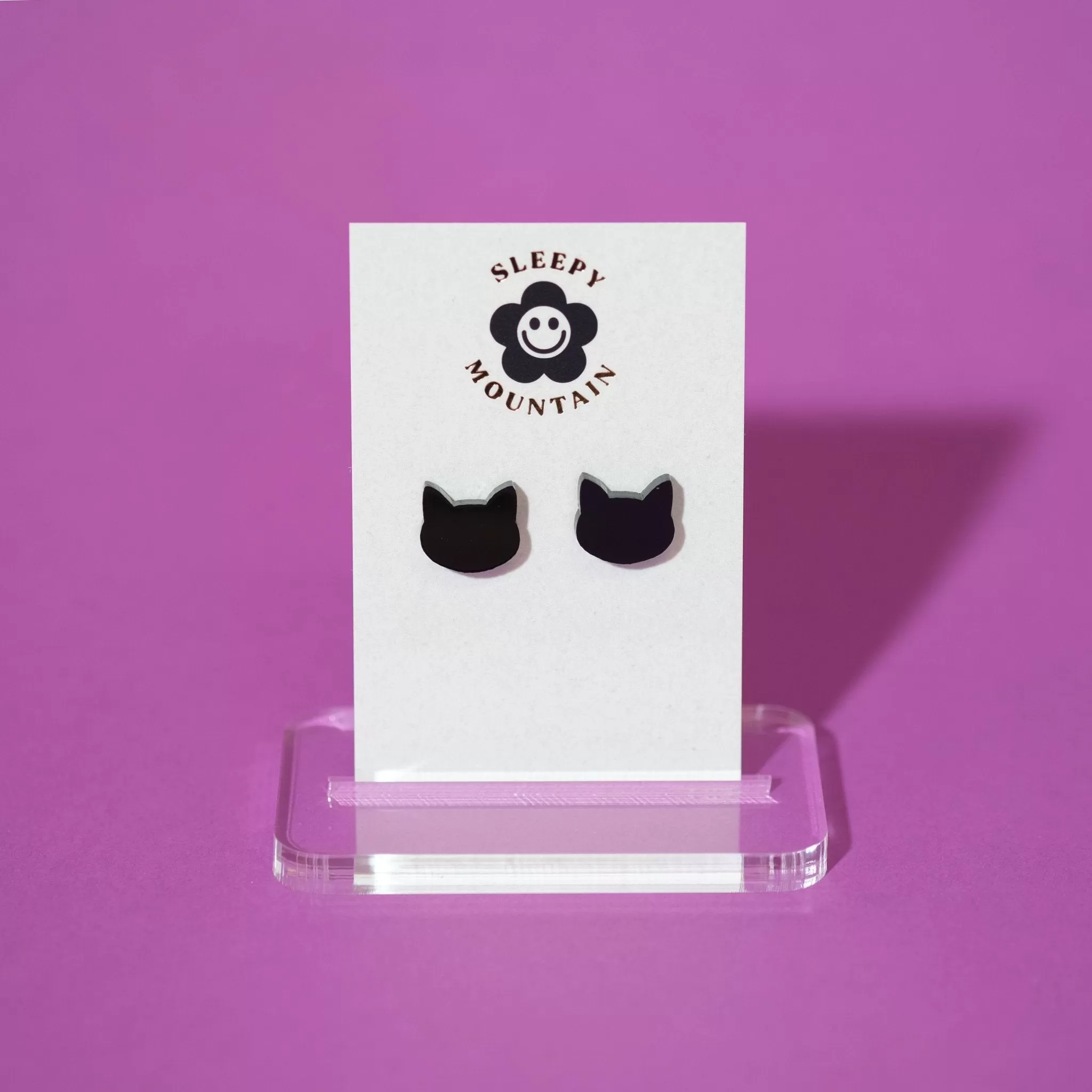 Black Cat Silhouette Stud Earrings