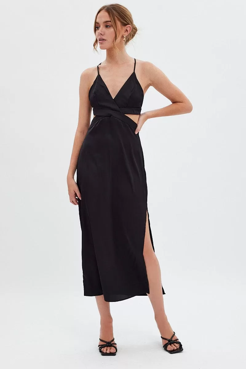 Black Cutout Midi Dress