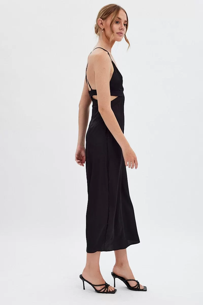 Black Cutout Midi Dress