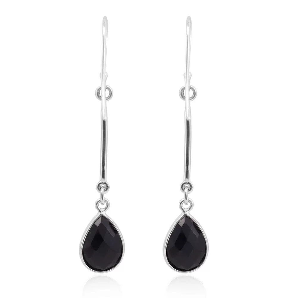 Black Onyx Earring, Sterling Silver Earring, Dangel Earring, Drop Earring, Black Onyx Gemstone Earring Gift For Women's