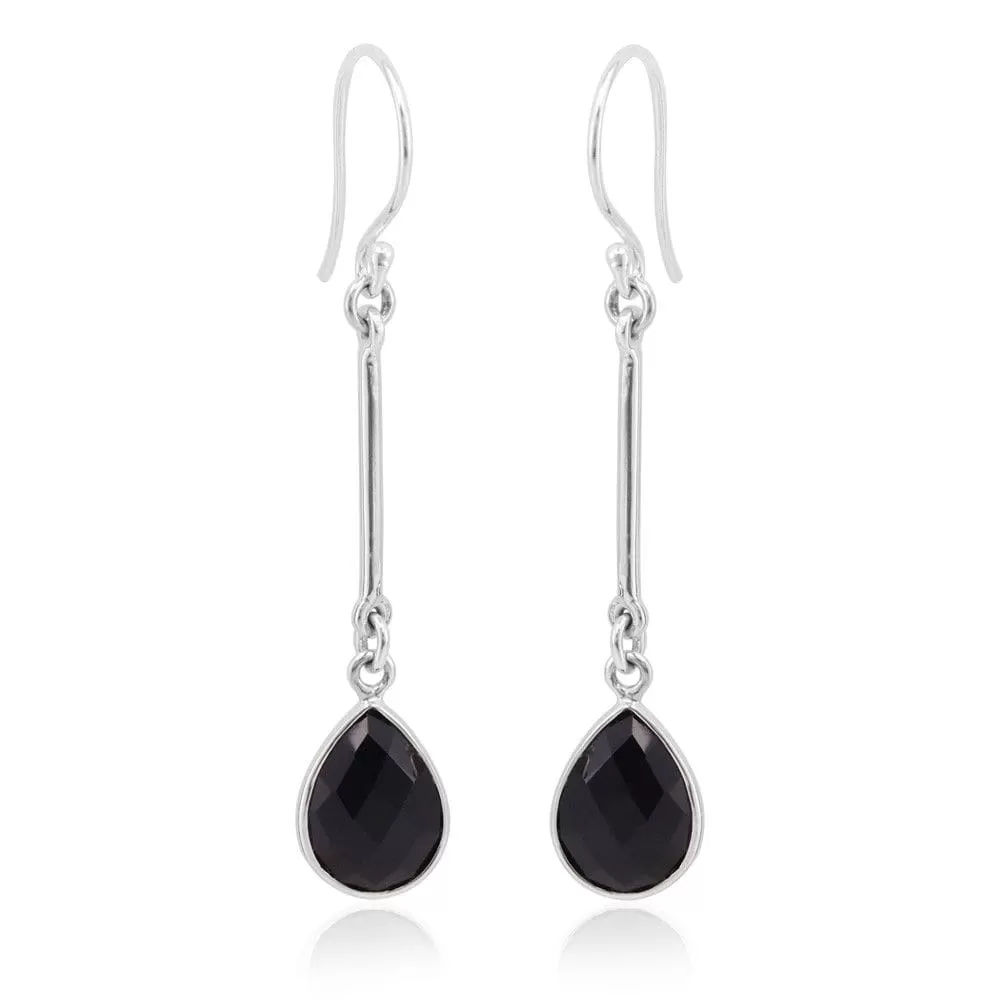 Black Onyx Earring, Sterling Silver Earring, Dangel Earring, Drop Earring, Black Onyx Gemstone Earring Gift For Women's