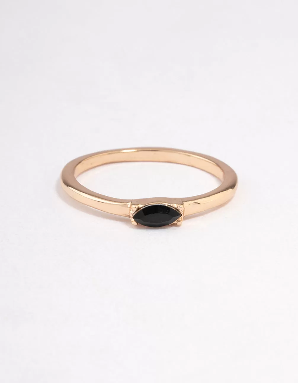 Black Oval Stone Ring