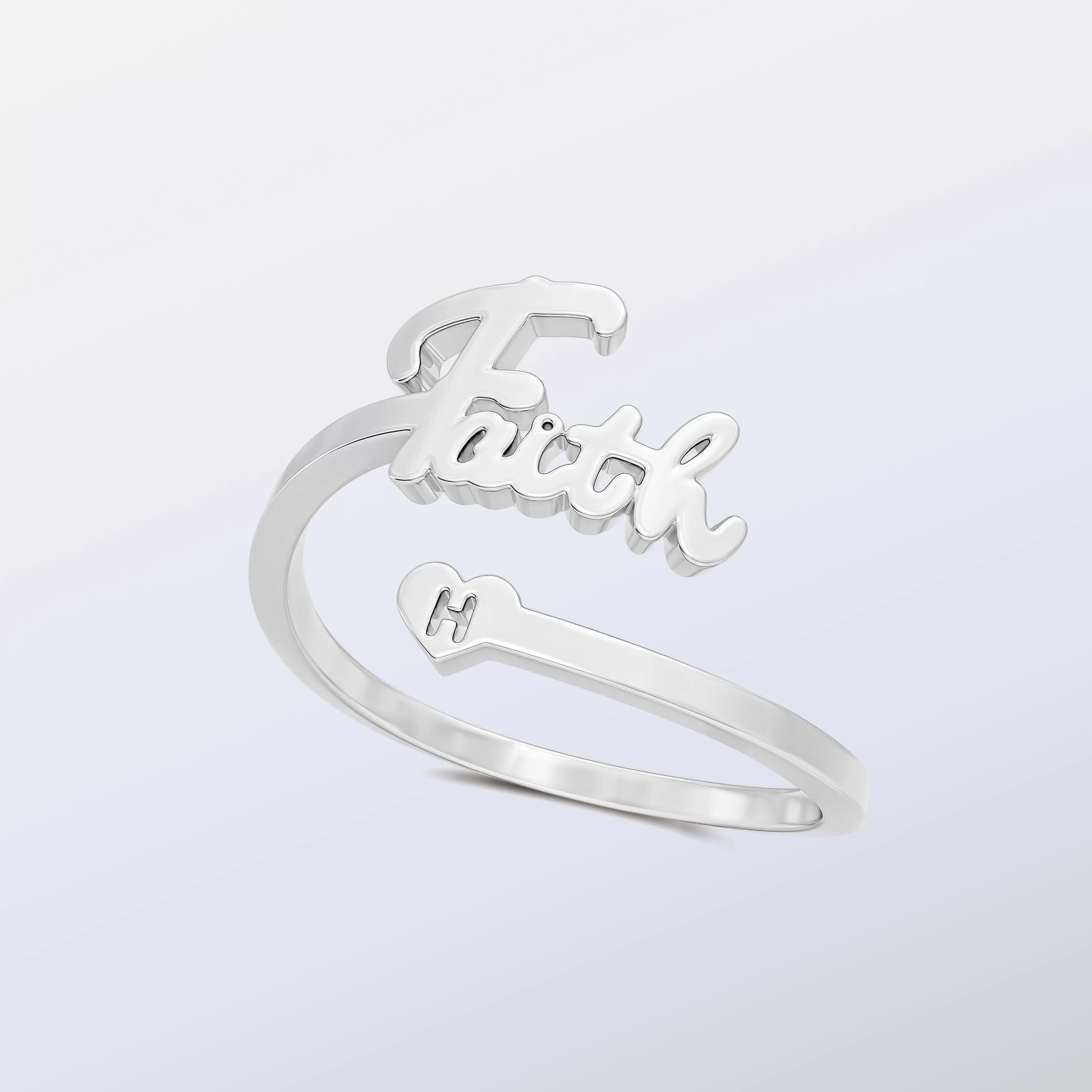 Blessed With Initial Adjustable Ring