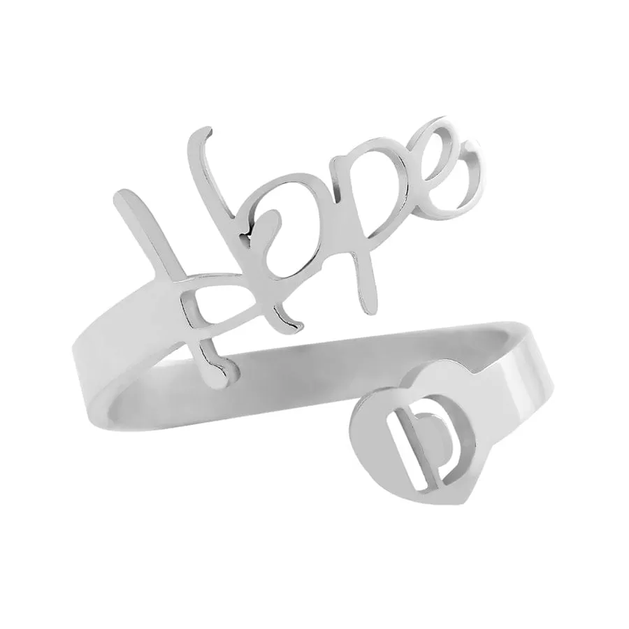 Blessed With Initial Adjustable Ring