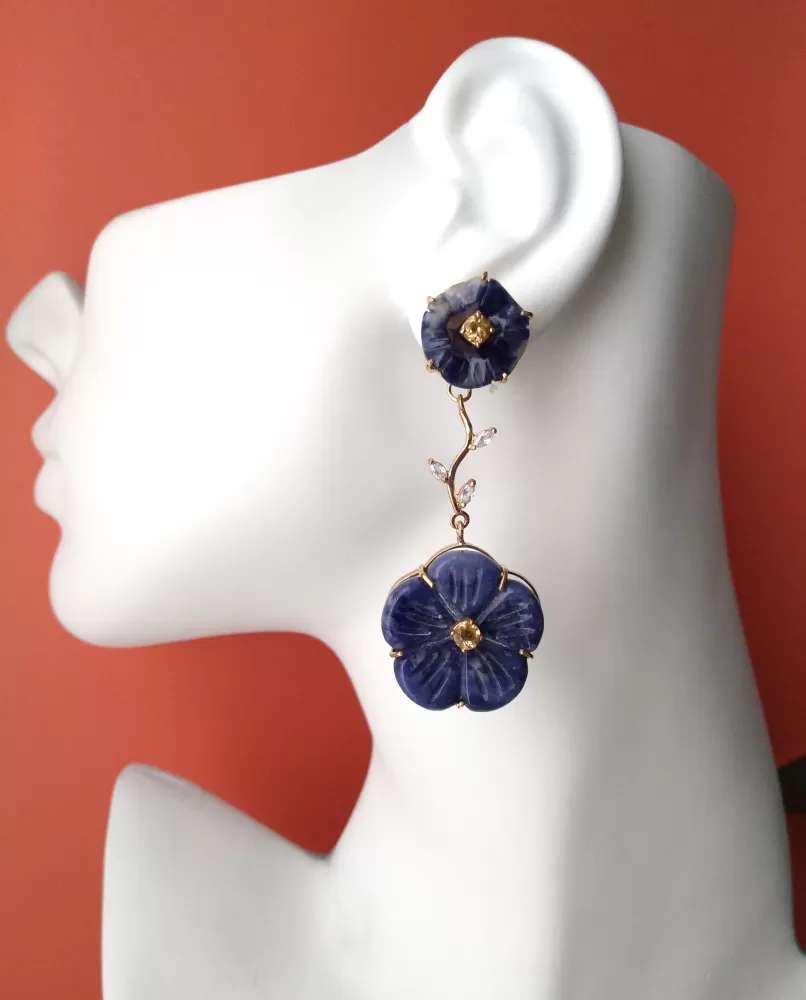 Blue Petals Twinset Earrings