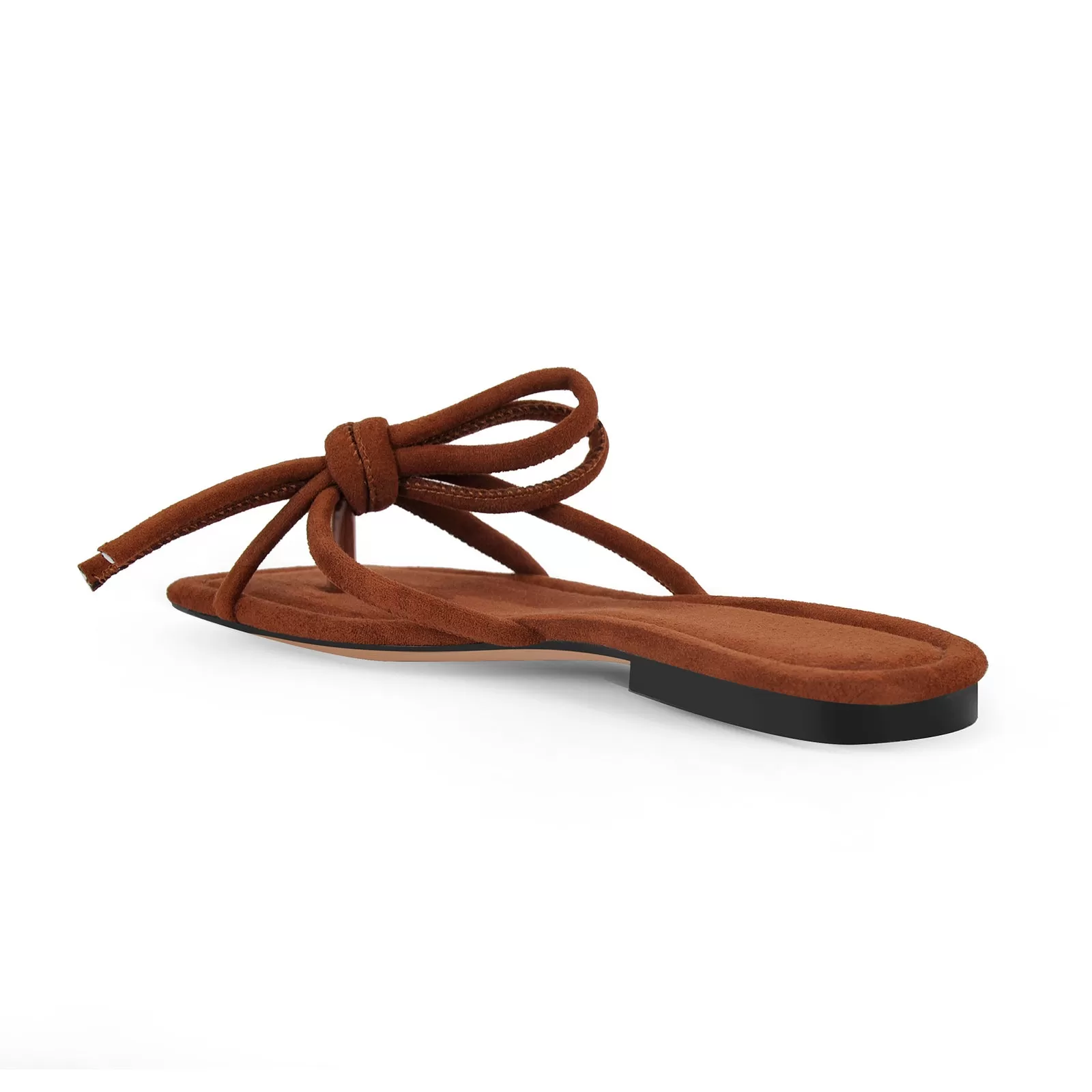 Brown Suede Flip Flops Thong Flats