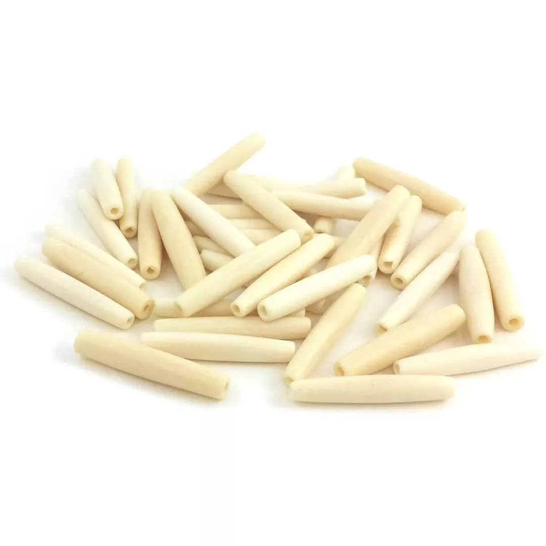 Buffalo Bone Hair Pipe Thin Beads 10 PKG