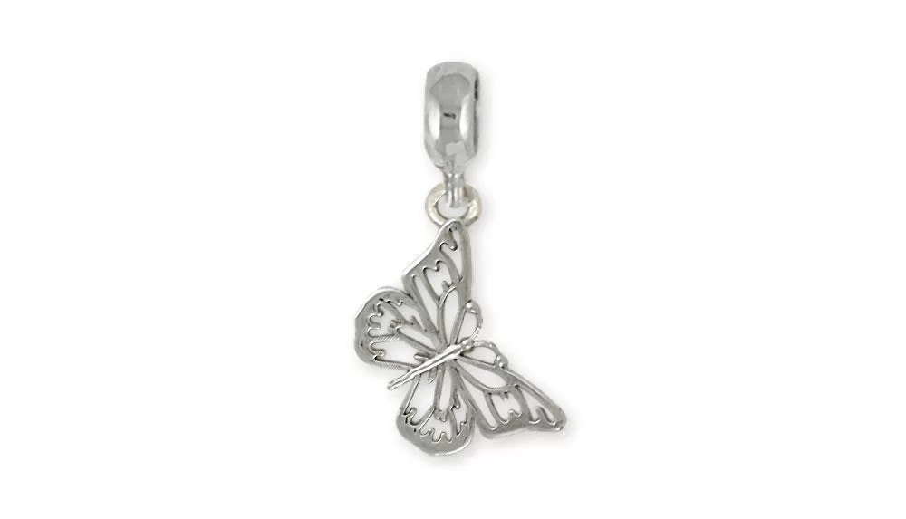 Butterfly Charm Slide Jewelry Sterling Silver Handmade Butterfly Charm Slide BY1-PNS