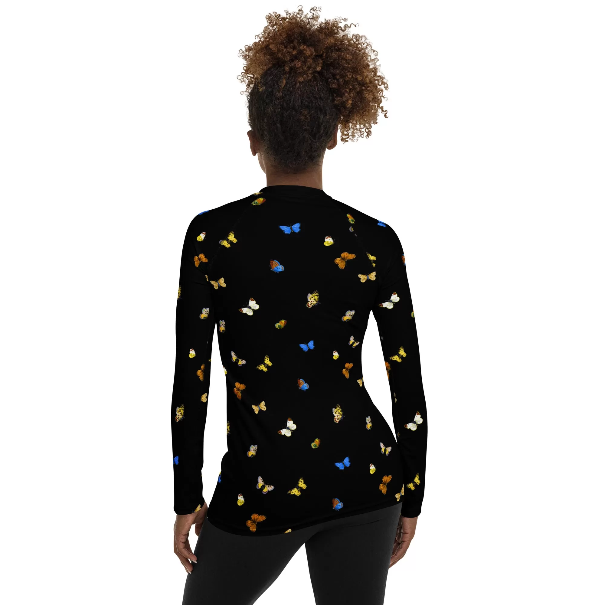 Butterfly Print Women's Rash Guard