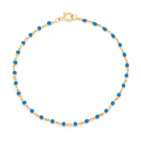 Candy Chain Anklet | Azul & Gold