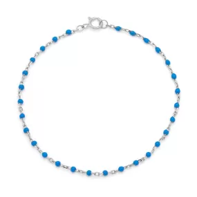 Candy Chain Anklet | Azul & Silver