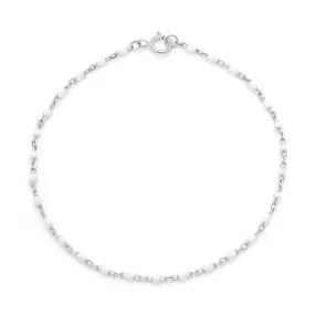 Candy Chain Anklet | Coconut & Silver