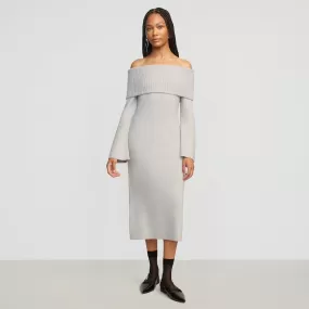 Cara Ribbed Foldover Sweater Dress