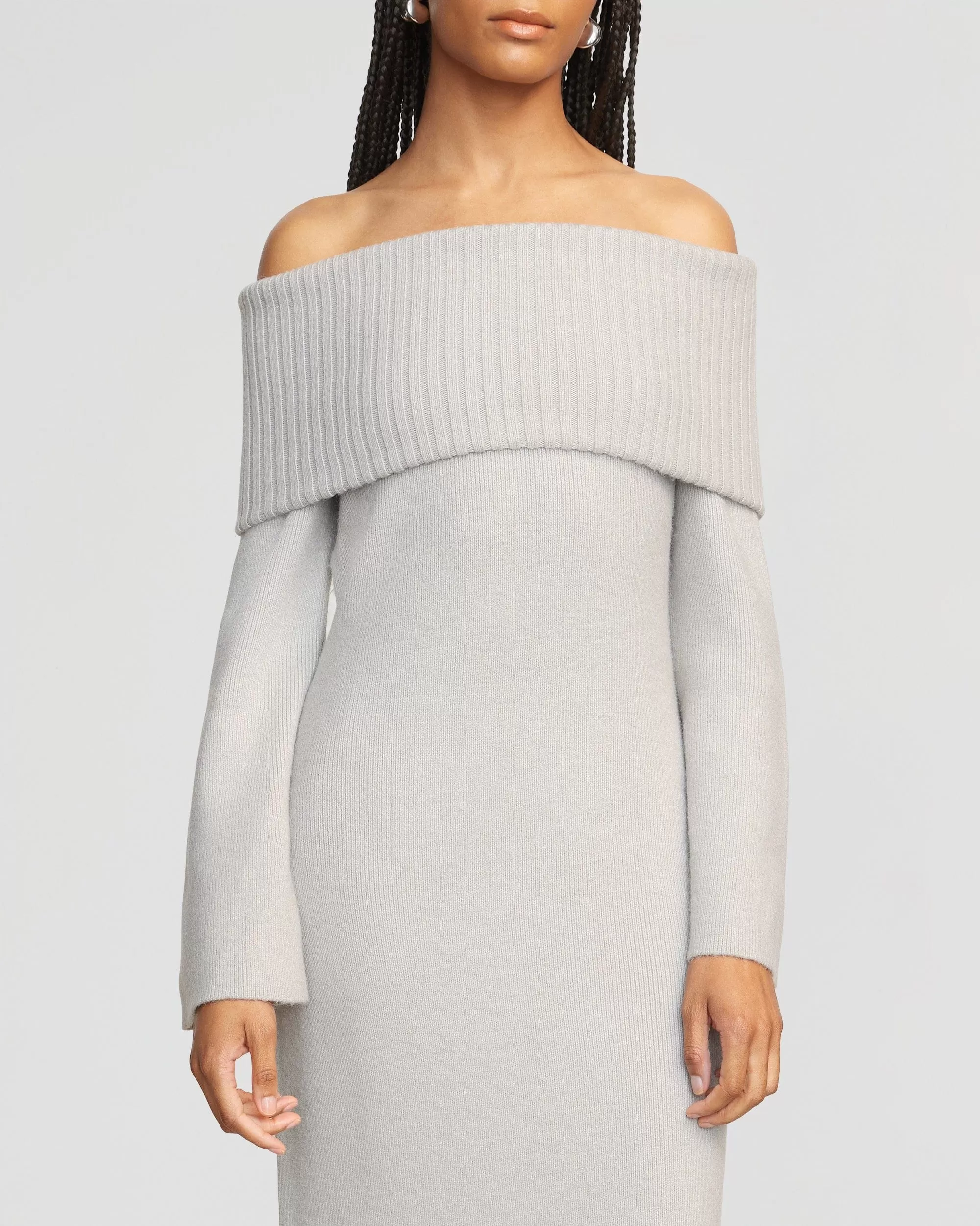 Cara Ribbed Foldover Sweater Dress