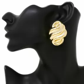 Chunky Metal Swirl Earrings